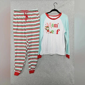 Cuddl Duds Family Jammies‎ Mama Elf Women's Size Small